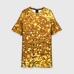 Платье клеш для девочки Золотое мерцание, цвет: 3D-принт