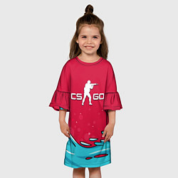 Платье клеш для девочки CS:GO Water Elemental, цвет: 3D-принт — фото 2