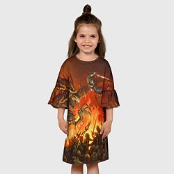 Платье клеш для девочки Dark Souls: Fire Dragon, цвет: 3D-принт — фото 2