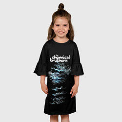 Платье клеш для девочки Chemical Brothers: autograph цвета 3D-принт — фото 2