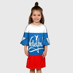 Платье клеш для девочки Волейбол 27, цвет: 3D-принт — фото 2