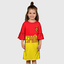 Платье клеш для девочки Сборная Испании: Евро 2016, цвет: 3D-принт — фото 2