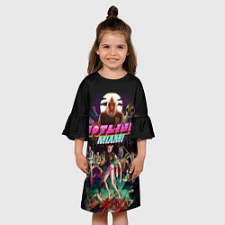 Платье клеш для девочки Hotline Miami, цвет: 3D-принт — фото 2