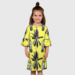 Платье клеш для девочки Ананасы 18, цвет: 3D-принт — фото 2