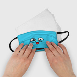 Маска для лица детская Эмодзи / Смайл (голубой цвет), цвет: 3D-принт — фото 2