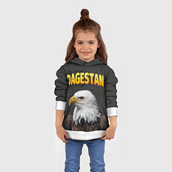 Толстовка-худи детская Dagestan Eagle, цвет: 3D-белый — фото 2