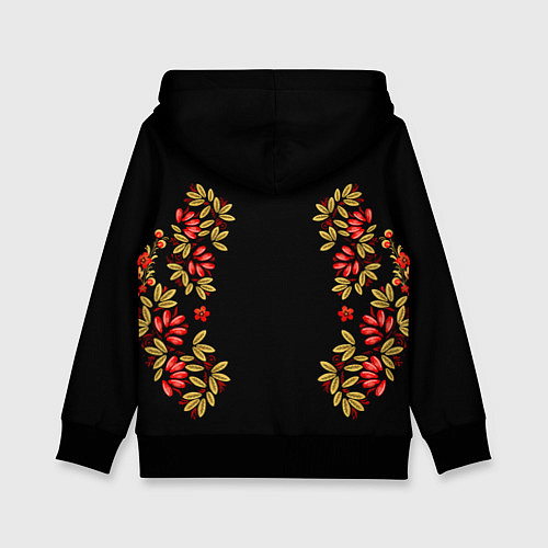 Детская толстовка Матрешка - хохлома / 3D-Черный – фото 2