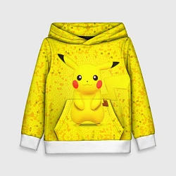 Толстовка-худи детская Pikachu, цвет: 3D-белый