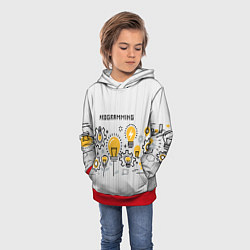 Толстовка-худи детская Программирование 1, цвет: 3D-красный — фото 2