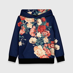 Толстовка-худи детская Fashion flowers, цвет: 3D-черный
