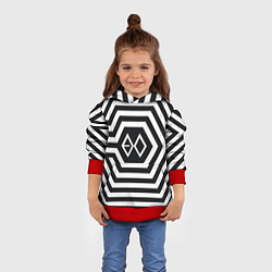 Толстовка-худи детская EXO Geometry, цвет: 3D-красный — фото 2