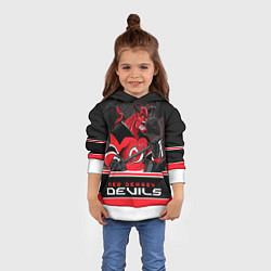 Толстовка-худи детская New Jersey Devils, цвет: 3D-белый — фото 2