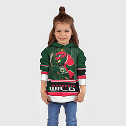 Толстовка-худи детская Minnesota Wild, цвет: 3D-белый — фото 2