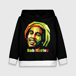 Толстовка-худи детская Bob Marley Smile, цвет: 3D-белый