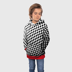 Толстовка-худи детская Белый в горошек, цвет: 3D-красный — фото 2