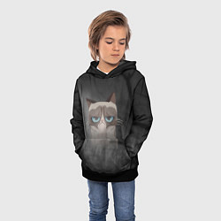 Толстовка-худи детская Grumpy Cat, цвет: 3D-черный — фото 2