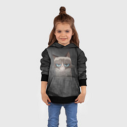 Толстовка-худи детская Grumpy Cat, цвет: 3D-черный — фото 2