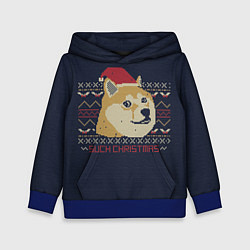 Толстовка-худи детская Doge Such Christmas, цвет: 3D-синий