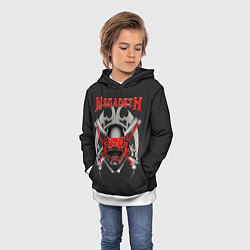 Толстовка-худи детская Megadeth: Blooded Skull, цвет: 3D-белый — фото 2