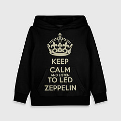 Толстовка-худи детская Keep Calm & Led Zeppelin, цвет: 3D-черный