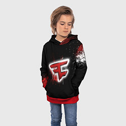 Толстовка-худи детская FaZe Clan: Black collection, цвет: 3D-красный — фото 2