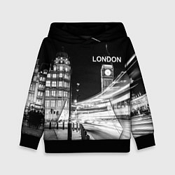 Толстовка-худи детская Улица Лондона, цвет: 3D-черный