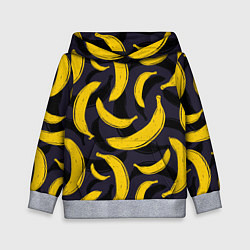 Толстовка-худи детская Бананы, цвет: 3D-меланж