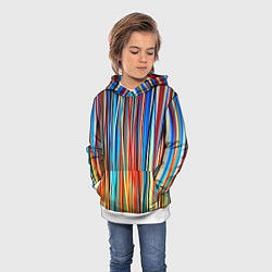 Толстовка-худи детская Colored stripes, цвет: 3D-белый — фото 2