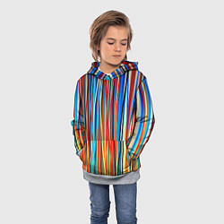 Толстовка-худи детская Colored stripes, цвет: 3D-меланж — фото 2