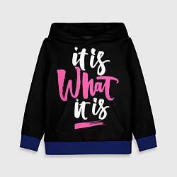 Толстовка-худи детская Это то, что оно есть..., цвет: 3D-синий