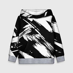 Толстовка-худи детская Чёрно-белый, цвет: 3D-меланж