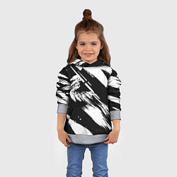 Толстовка-худи детская Чёрно-белый, цвет: 3D-меланж — фото 2