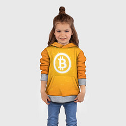 Толстовка-худи детская Bitcoin Orange, цвет: 3D-меланж — фото 2