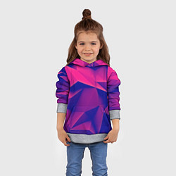 Толстовка-худи детская Violet polygon, цвет: 3D-меланж — фото 2