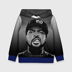 Толстовка-худи детская Ice Cube: Gangsta цвета 3D-синий — фото 1