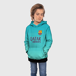 Толстовка-худи детская Barcelona FC: Aqua, цвет: 3D-черный — фото 2