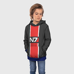 Толстовка-худи детская Mass Effect: N7, цвет: 3D-синий — фото 2
