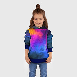 Толстовка-худи детская Узор цвета, цвет: 3D-синий — фото 2