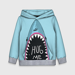 Толстовка-худи детская Shark: Hug me, цвет: 3D-меланж