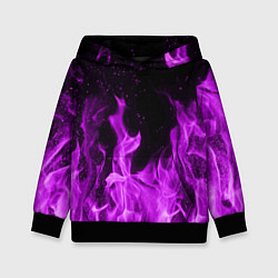 Толстовка-худи детская Фиолетовый огонь, цвет: 3D-черный