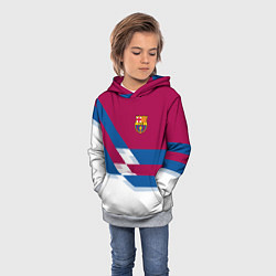 Толстовка-худи детская Barcelona FC: White style, цвет: 3D-меланж — фото 2