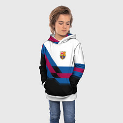 Толстовка-худи детская Barcelona FC: Black style, цвет: 3D-белый — фото 2