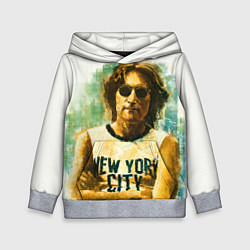 Толстовка-худи детская John Lennon: New York цвета 3D-меланж — фото 1
