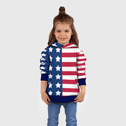 Толстовка-худи детская USA Flag, цвет: 3D-синий — фото 2