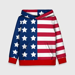 Толстовка-худи детская USA Flag, цвет: 3D-красный
