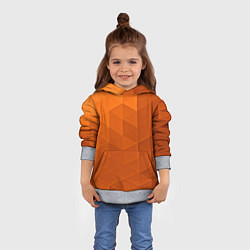 Толстовка-худи детская Orange abstraction, цвет: 3D-меланж — фото 2