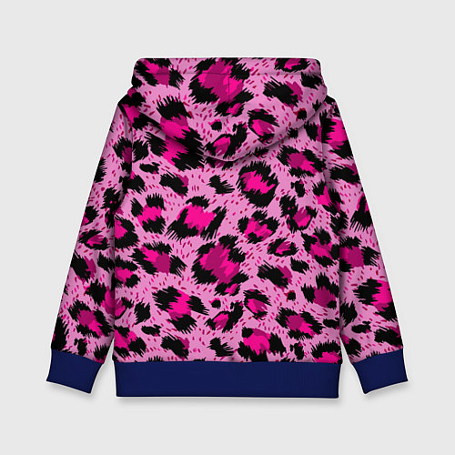 Детская толстовка Розовый леопард / 3D-Синий – фото 2