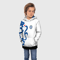 Толстовка-худи детская FC Chelsea: White Lion, цвет: 3D-черный — фото 2
