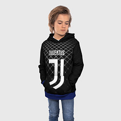 Толстовка-худи детская FC Juventus: Black Lines, цвет: 3D-синий — фото 2