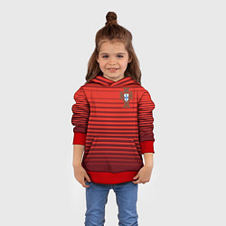 Толстовка-худи детская Сборная Португалии, цвет: 3D-красный — фото 2